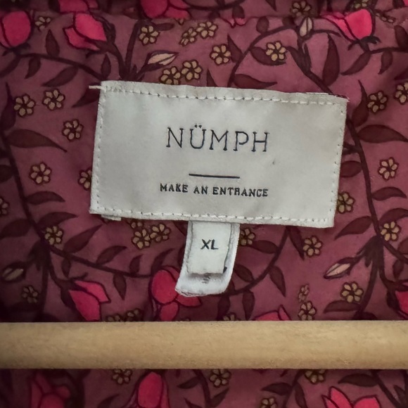 Anthropologie Numph Lillie Puffer Jacket XL Pink Floral Quilted - Picture 15 of 15